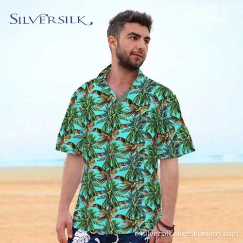 Sommer Casual Digital Print Männer Kurzarm-Hemd